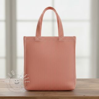 Dekostoff DOBBY Colored stripe coral