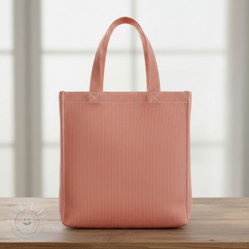 Dekostoff DOBBY Colored stripe coral