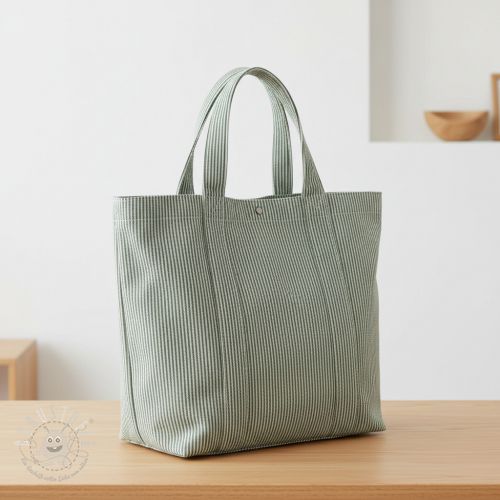 Dekostoff DOBBY Colored stripe bottle green