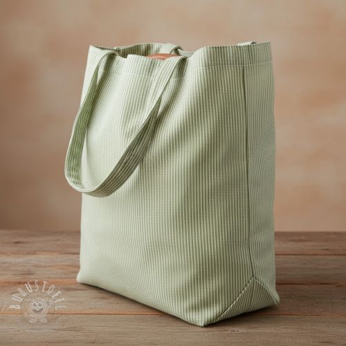 Dekostoff DOBBY Colored stripe light green