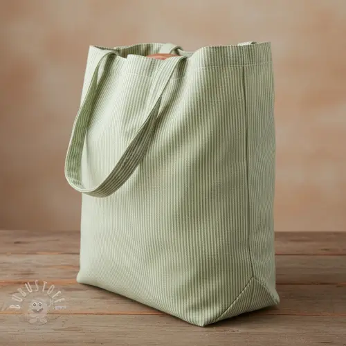 Dekostoff DOBBY Colored stripe light green
