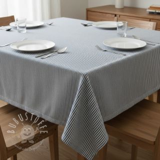 Dekostoff DOBBY Colored stripe blue