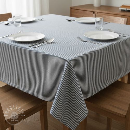 Dekostoff DOBBY Colored stripe blue