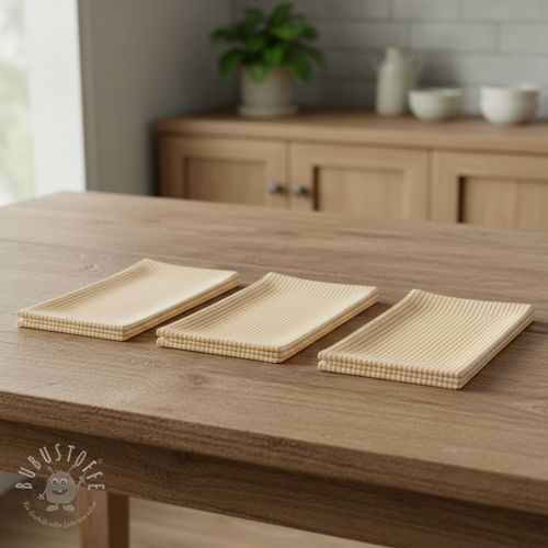 Dekostoff DOBBY Colored stripe ochre