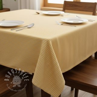 Dekostoff DOBBY Colored stripe warm yellow