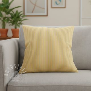 Dekostoff DOBBY Colored stripe warm yellow