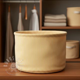 Dekostoff DOBBY Colored stripe warm yellow