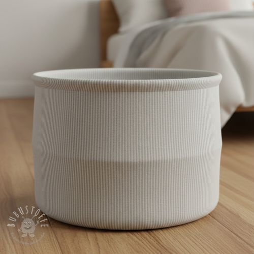 Dekostoff DOBBY Colored stripe light grey