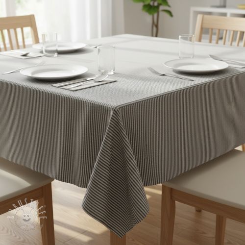 Dekostoff DOBBY Colored stripe black