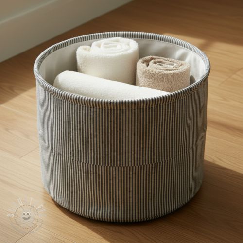 Dekostoff DOBBY Colored stripe black