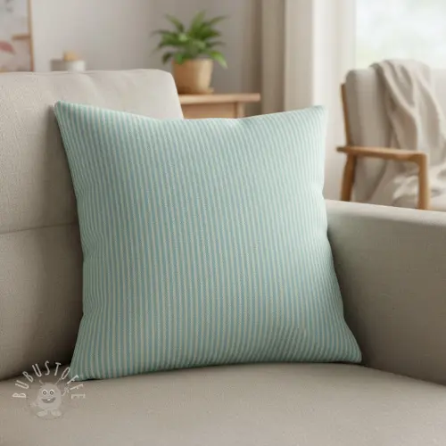 Dekostoff DOBBY Colored stripe mint