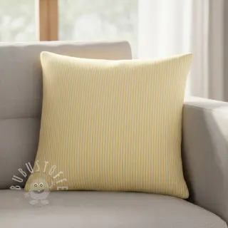 Dekostoff DOBBY Colored stripe pastel yellow