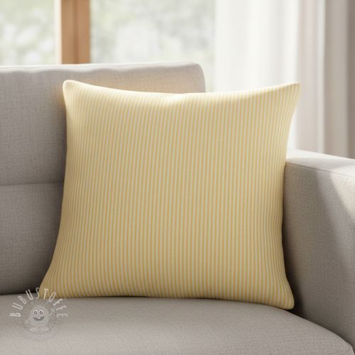 Dekostoff DOBBY Colored stripe pastel yellow