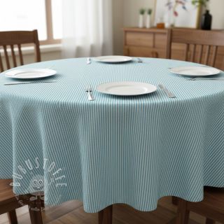 Dekostoff DOBBY Colored stripe turquoise