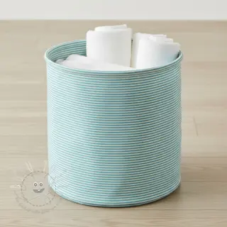 Dekostoff DOBBY Colored stripe turquoise
