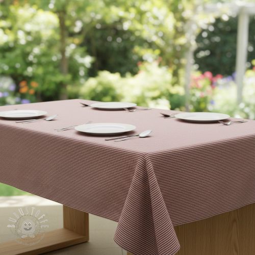 Dekostoff DOBBY Colored stripe burgundy