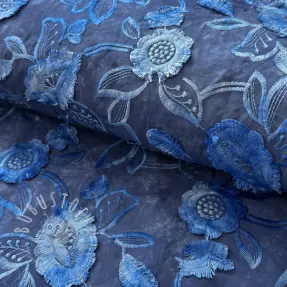 Baumwollstoff TIE DYE EMBROIDERY Flora design B