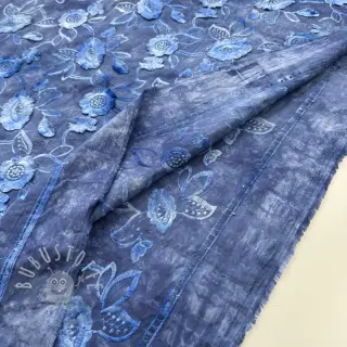 Baumwollstoff TIE DYE EMBROIDERY Flora design B