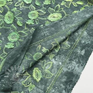 Baumwollstoff TIE DYE EMBROIDERY Flora design A