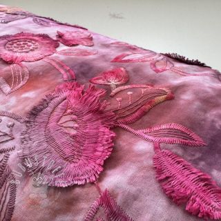 Baumwollstoff TIE DYE EMBROIDERY Flora design D
