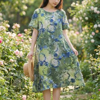 Baumwollstoff TIE DYE EMBROIDERY Eva tape design A