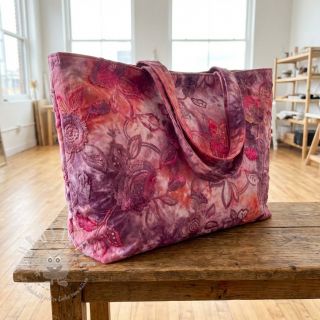 Baumwollstoff TIE DYE EMBROIDERY Flora design D