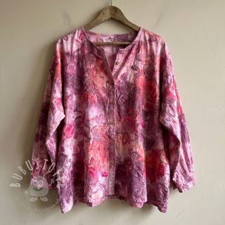 Baumwollstoff TIE DYE EMBROIDERY Flora design D