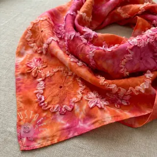 Baumwollstoff TIE DYE EMBROIDERY Eva tape design F