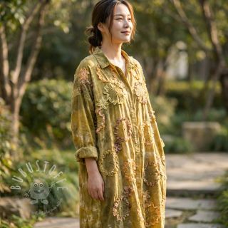 Baumwollstoff TIE DYE EMBROIDERY Eva tape design E