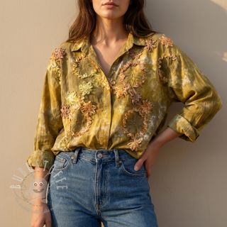 Baumwollstoff TIE DYE EMBROIDERY Eva tape design E