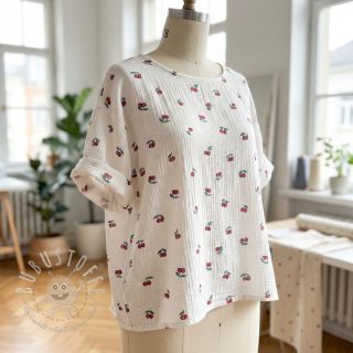 Double gauze/musselin Fruits cherry ORGANIC