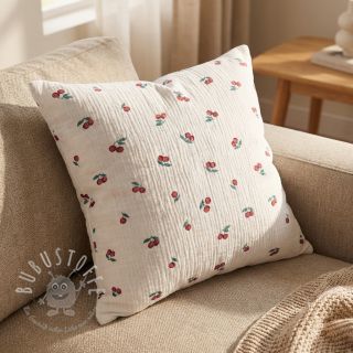 Double gauze/musselin Fruits cherry ORGANIC