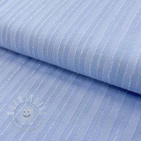 Baumwollstoff VOILE LUREX Stripes light blue