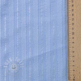 Baumwollstoff VOILE LUREX Stripes light blue