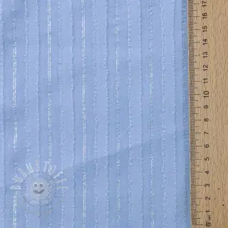 Baumwollstoff VOILE LUREX Stripes light blue