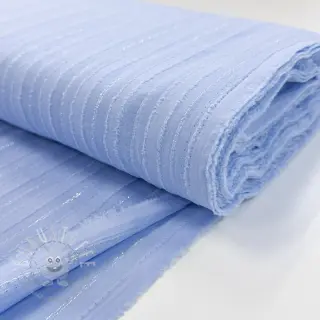 Baumwollstoff VOILE LUREX Stripes light blue
