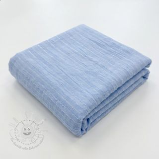 Baumwollstoff VOILE LUREX Stripes light blue