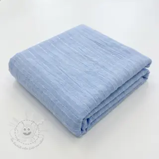 Baumwollstoff VOILE LUREX Stripes light blue