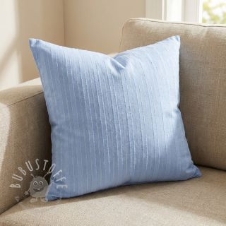 Baumwollstoff VOILE LUREX Stripes light blue