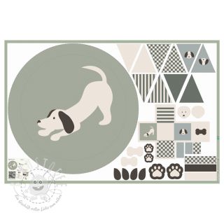 Baumwollstoff Dog PANEL digital print