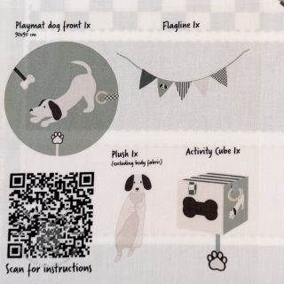 Baumwollstoff Dog PANEL digital print