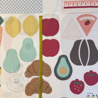 Baumwollstoff Farmers market PANEL digital print