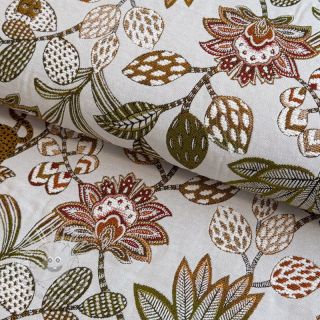 Dekostoff jacquard Soliman allover blanc