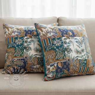 Dekostoff jacquard Basmati allover bleu