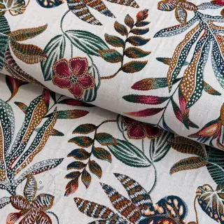 Dekostoff jacquard Neroli allover blanc