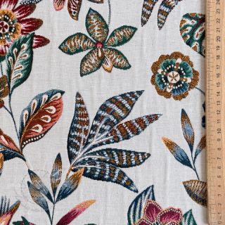 Dekostoff jacquard Neroli allover blanc