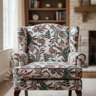 Dekostoff jacquard Neroli allover blanc