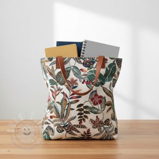 Dekostoff jacquard Neroli allover blanc