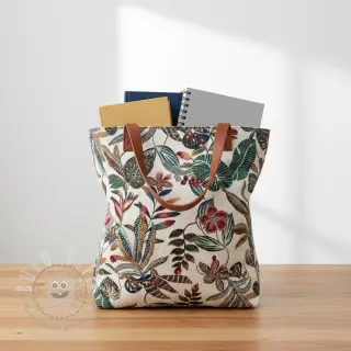 Dekostoff jacquard Neroli allover blanc