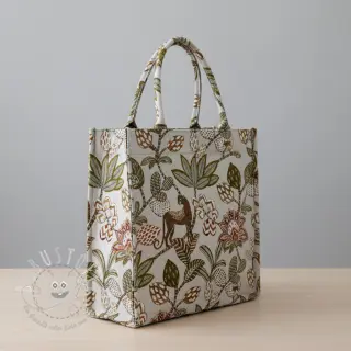Dekostoff jacquard Soliman allover blanc
